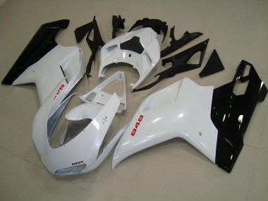 Carene Moto Ducati 848 1098 1198 2007-2014 - Bianco Perla Nero