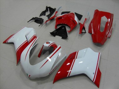 Carene Moto Ducati 848 1098 1198 2007-2014 - Bianco & Rosso Corsa Versione