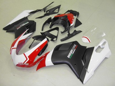 Carene Moto Ducati 848 1098 1198 2007-2014 - Nero Opaco Bianco Rosso