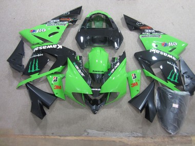 Carene Moto ZX10R 2003-2005 - Nero Verde 3M Monster